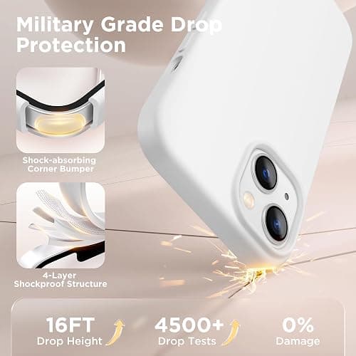 💕 GolbinBox Magnetic for iPhone 15 Case, Compatible with MagSafe, [Soft Anti-Scratch Microfiber Lining], Slim Liquid Silicone Shockproof Protective Phone Case for iPhone 15 6.1 inch, White thumbnail 5
