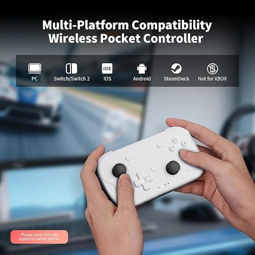 AceGamer 2 Pack Wireless Pocket Controller for Nintendo Switch/Switch 2/Android/iOS/PC/Steamdeck, Joystick Lift and Down Design, Bluetooth Gamepad with 6-axis Gyroscope/Turbo/Vibration/ 1000Hz thumbnail 6