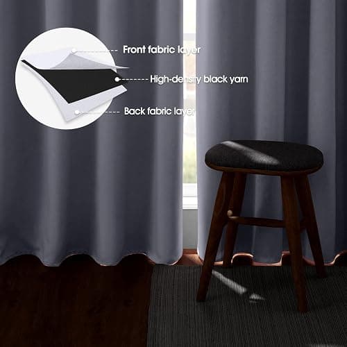 HOMEIDEAS Pure White Curtains 52 X 63 Inch Length Set of 2 Panels Curtains/Drapes, Grommet Window Curtains for Bedroom & Living Room thumbnail 3