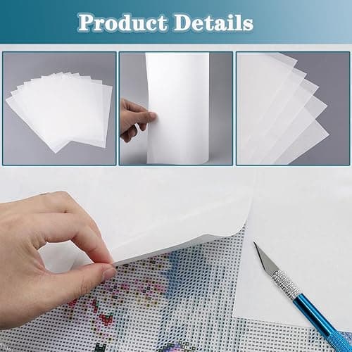Diamond Painting Release Paper, Double-Sided Non-Stick Release Paper for Diamond Art 15x10cm Diamond Painting Cover Replacement for 5D Diamond Painting Accessories and Tools - 200 Pieces thumbnail 3