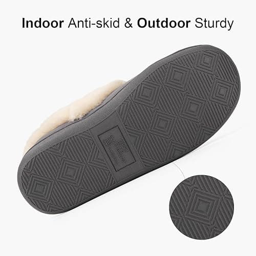 FamilyFairy Women's Warm Bootie Slippers Winter Cozy House Shoes Non Slip Indoor Outdoor with Fuzzy Collar thumbnail 5