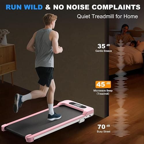 Incline Walking Pad, 3 in 1 Under Desk Treadmill with Ultra Quiet < 40dB, 2.5HP Portable Treadmill for Home Office, Wide Running Belt with 330LB Capacity, Remote Control & LED Display thumbnail 6