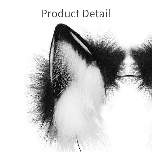 HAOAN Handmade Cat Fox Fur Ears Hairhoop Headwear Anime Party Halloween Costume Headband Hairband thumbnail 3