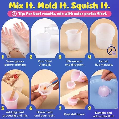 YoPoll DIY Squishy Making Kit for Kids, Complete Mixing Tools Craft Kits, Easter Birthday Gift, Arts and Crafts for Kids & Teens 8-12, Toys for Girls Ages 5-7 thumbnail 2