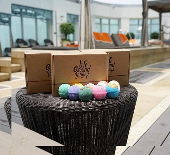 LifeAround2Angels Bath Bombs Gift Set 12 USA made Fizzies, Shea & Coco Butter Dry Skin Moisturize, Perfect for Bubble Spa Bath. Handmade Birthday Mothers day Gifts idea For Her/Him, wife, girlfriend thumbnail 7