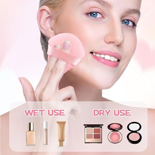 8 Pieces Triangle Powder Puff Face Soft Triangle Makeup Puff Velour Cosmetic Foundation Blender Sponge Beauty Makeup Tools thumbnail 4