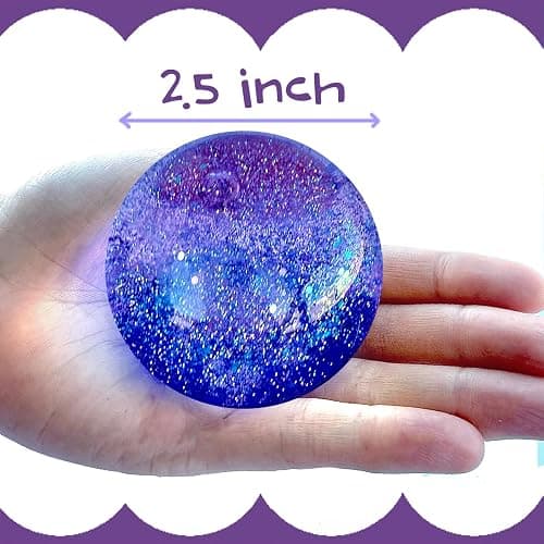 Kiedle Premium Glitter Stress Ball, Odor-Free Cool Cute Sensory Squishy Squeeze Nice Fidget Squish Toy - 2.25" Ball thumbnail 2