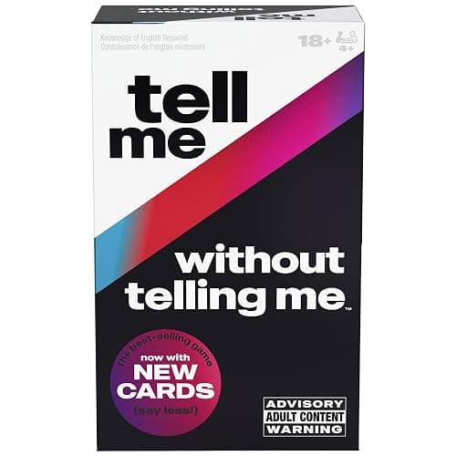 Spin Master Games, Tell Me Without Telling Me, 2025 Edition with New Cards, The Viral Adult Party Game for Friendsgiving, Adult Card Game, 4+ Players, for Ages 18 & Up - Image 1