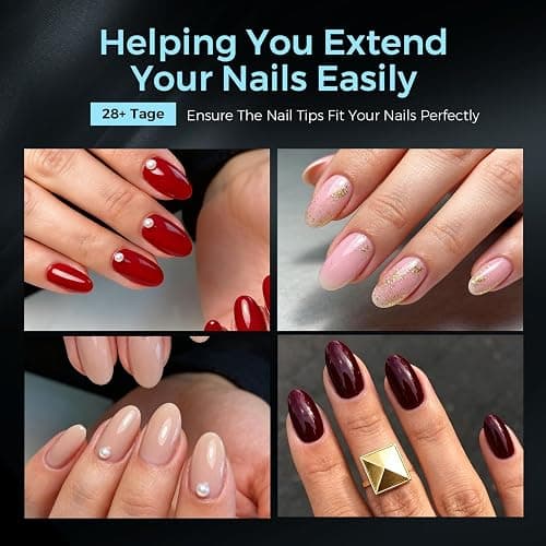 TOMICCA 510Pcs Short Almond Soft Gel Nail Tips – Full Cover Clear False Nails Press On, Pre-Shaped for Nail Extensions DIY Manicure, 15 Sizes thumbnail 5