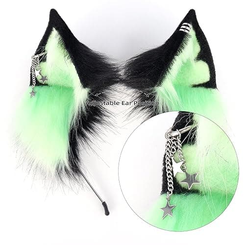 MANYU ZONES Cat Ears Headwear Animal Ears Stylish Furry Ears,Large Wolf Fox Ears for Cosplay Christmas,Prom,and Daily Use thumbnail 4