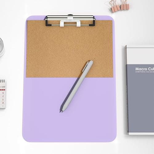 Hongri Plastic Clipboard with Pen Holder, Purple 8.5x11 Letter Size Clip Board for Classroom, Office, Students, Nurses and Women, Low Profile Clip, Size 12.5 x 9 in(Pack of 6) thumbnail 7