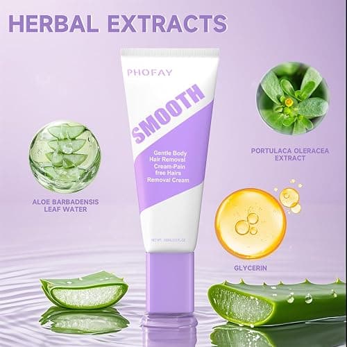 PHOFAY Hair Removal Cream for Men and Women Sensitive Skin– Fast-Acting Gentle Depilatory Dermatologist-Recommended with Aloe & Hyaluronic Acid Travel Size(3.5 Ounce (Pack of 1)) thumbnail 2