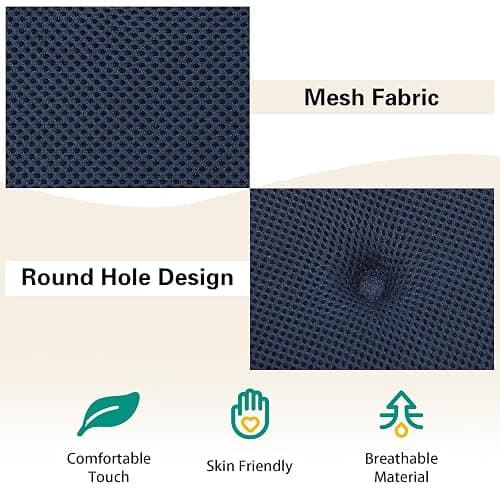 baibu Stool Covers Round, Super Breathable Round Bar Stool Cover Seat Cushion Navy Blue 13" - One Cushion Only thumbnail 5