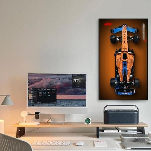 WETCEAOM Display Wallboard for Lego 42141 Technic McLaren Formula 1 2022 Replica Race Car, Ideas for Lego Car Wall Mount Display Frame Lover, 31.5x19.7in (No Model) thumbnail 5