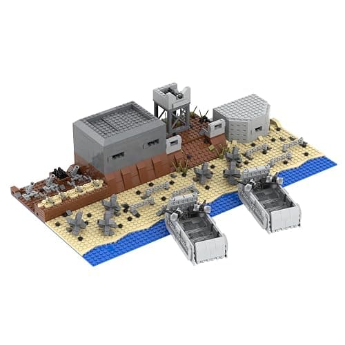 WMBickser 1120 Piece WW2 Landing Craft Battlefield Military Fortresses Building Block Set Toys for Kids.Including Fortresses,Landing Craft, Turrets.The Best Gift for Military Enthusiasts. thumbnail 7