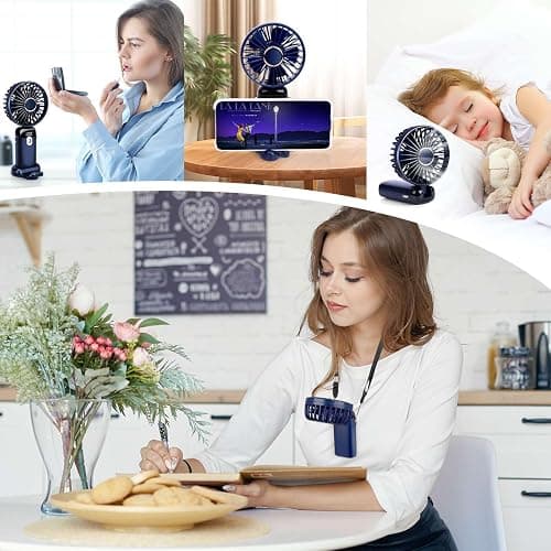 BOSONER Handheld Fan Hand Held Mini - Electric Fan Rechargeable with 5 Speeds -Small Portable Fan 4000mAh Battery Operated - Personal Silent Travel Fan Holiday for Kids Women Men thumbnail 6