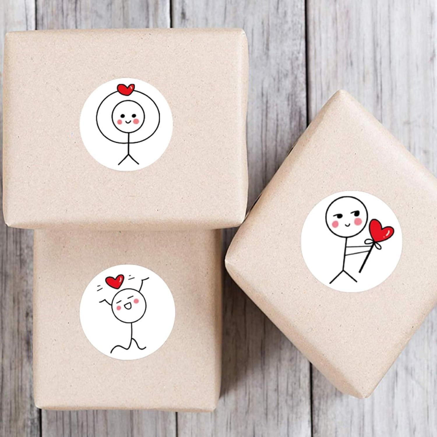 1000pcs Watercolor Thank You Stickers, Round Thank You Adhesive Sticker for Small Business Wedding Supplies Packing Stickers Gift Wrap (2, Cute Cartoon Heart Stickers) thumbnail 6