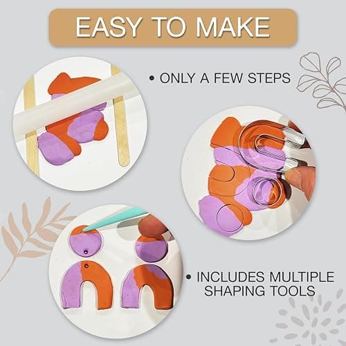 JOiFULi 132 Pc- Complete DIY Friendship Craft Set for Teens, Ages 12+ Aesthetic Polymer Clay Earring Jewelry Craft Making Set thumbnail 4