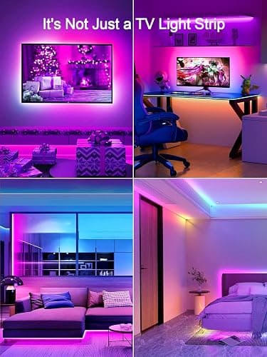 KANTUTOE TV LED Lights, 11.5ft LED Lights for 32-55 Inch TV, RGB TV Backlight Behind with Remote, Music Sync Bluetooth APP Control Strip Lights USB Powered for Bedroom, PC, Gaming Monitor thumbnail 6