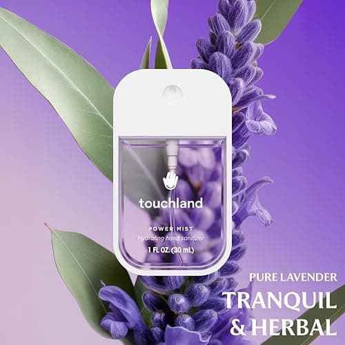 Touchland Hydrating Hand Sanitizer Spray, BLOSSOM Trio Set (Lavender, Vanilla, Rainwater), 1 FL. OZ. Travel Size Power Mist Sprays (Set of 3) thumbnail 5