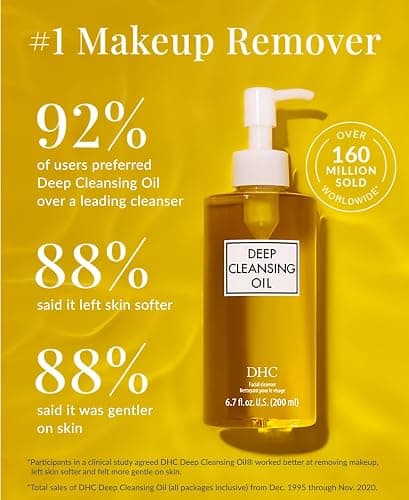 DHC Deep Cleansing Oil, Facial Cleansing Oil, Makeup Remover, Cleanses without Clogging Pores, Residue-Free, Fragrance and Colorant Free, All Skin Types, 6.7 fl. oz. thumbnail 3