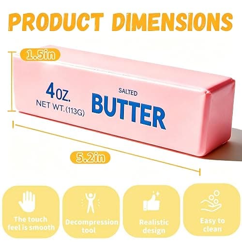 2026 Upgraded Slow Rebound Butters Squeeze Stress Balls, Soft Butters Stick Squishies Toy, Slow Rising Sensory Fidget Toy for Stress Relief & Calming（Pink） thumbnail 2