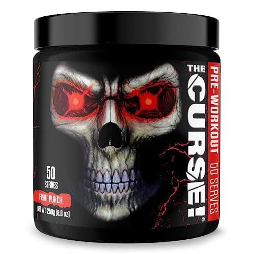 JNX SPORTS The Curse! Pre Workout Powder for Men & Women, Caffeine, Beta-Alanine, Creatine, L-Citrulline, 50 Servings, Fruit Punch Flavor – Boost Energy, Strength & Focus - Fruit Punch - 50 Servings (Pack of 1) - Image 1