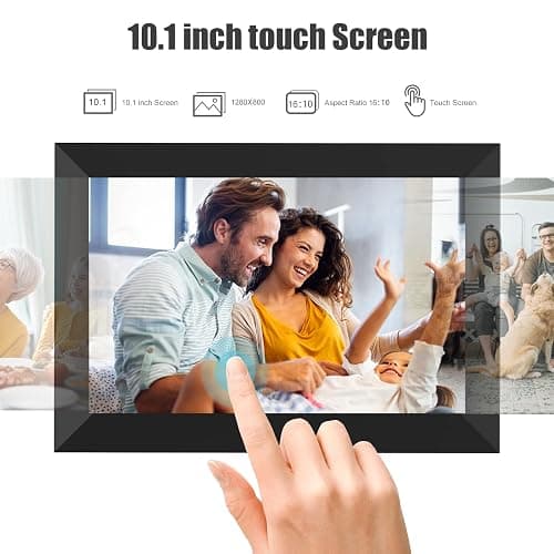 Digital Picture Frame WiFi 10.1 Inch Smart Digital Photo Frame with 1280x800 IPS HD Touch Screen, Auto-Rotate and Slideshow, Easy Setup to Share Photos or Videos Remotely via App from Anywhere thumbnail 3