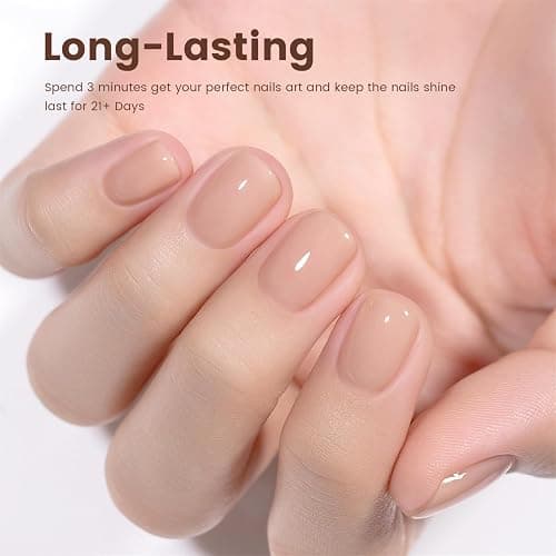 RARJSM Nude Gel Nail Polish Eggshell Pink Neutral Skin Tone Sheer Jelly Gel Polish 1PC 15ml Single Bottle Cream Transparent Pink Nail Gel Polish Soak off UV LED Cured for Home Salon DIY Manicure thumbnail 3