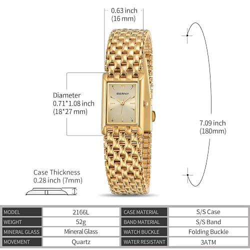 BERNY Gold Watches for Women Updated Ladies Quartz Wrist Watches Stainless Steel Band Womens Small Gold Watch Luxury Casual Fashion Bracelet Tools Included thumbnail 6