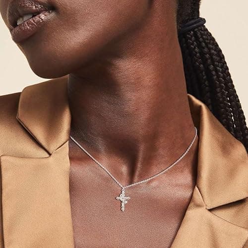Robaice Upgraded Crown Cross Necklace for Women, 14K Gold Plated Crown Cross Pendant Necklace, Non-Tarnish Faith Jewelry for Women, Christian Religious Gifts for Her thumbnail 5