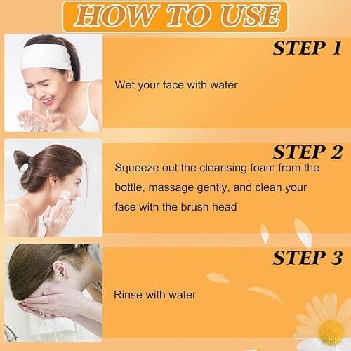 Turmeric Wash and Care Three Piece Set,Tuemeric Facial Cleanser & Turmeric Soap Bar & Turmeric Face Scrub Pads,Turmeric Cleansing Skincare Set for Face & Body, Deep Cleansing thumbnail 8
