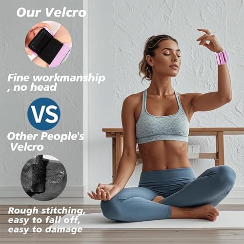 Wrist and Ankle Weights for Women & Men 2 Pack (1lb Each), Adjustable Silicone Wearable Arm & Leg Weights for Pilates, Gym, Yoga, Cardio, Strength Training thumbnail 4