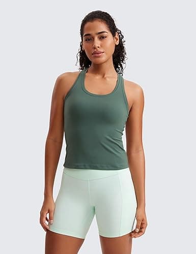 CRZ YOGA Butterluxe Racerback Workout Tank Tops for Women Tight Sleeveless Camisole Gym Athletic Yoga Shirts thumbnail 3