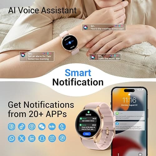 Fitpolo Smart Watch for Women,1.3" AMOLED Touchscreen Fitness Tracker, Make/Answer Calls, Heart Rate SpO2 Monitor, 3ATM Waterproof, Sleep & Activity Tracking Smartwatch for Android Phones iPhone thumbnail 5