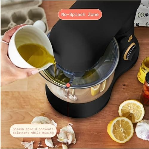 Stand Mixer 3.5 Qt with Flat Beater, Dough Hook, Balloon Whisk, Black Sesame by Drew Barrymore thumbnail 5