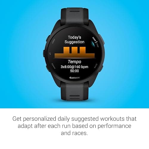 Garmin Forerunner® 165, Running Smartwatch, 43mm, Black | Essential Training & Recovery Features, Built-In GPS for Distance, Pace & Speed, Garmin Coach, Daily Suggested Workouts thumbnail 6