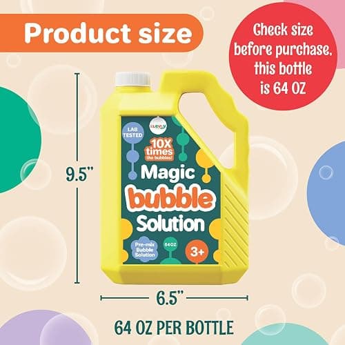 64 oz Iridescent Bubble Solution Refill | Non-Toxic Pre-Mix Bubble Refill Solution No Mixing or Measuring Required | Bubbles for Kids | Bubbles Bulk | Bubble Machine Solution | Giant Bubble Solution thumbnail 2