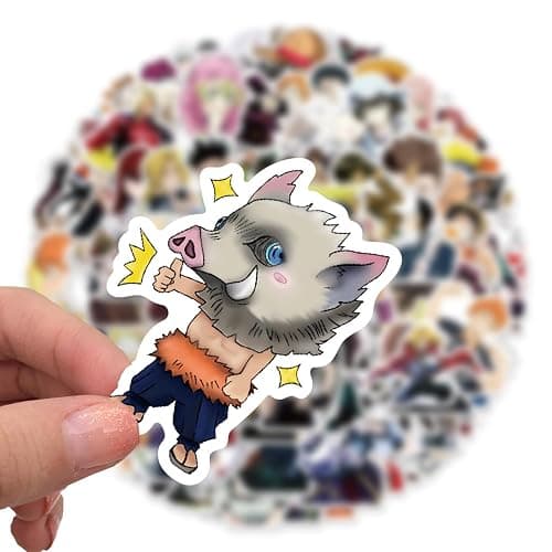 100PCS Japanese Anime Mixed Funny Cartoon Waterproof Sticker for Water Bottles Cartoon Characters Stickers for Kids, Toddlers, Teens, Girls, Adults (Japanese Anime) thumbnail 6