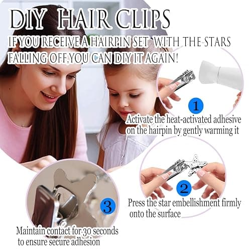 20pcs Silver Hair Clips for Women,Y2K Star Hair Clips,Metal Barrettes 12 Shapes Pentagram Bobby Pin for Girls Styling Star Hairpin Cool Hairpin Set thumbnail 4
