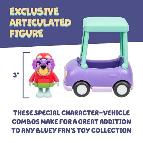 Bluey Basic Granny Toddler Toy Car, 3” Articulated Janet Kids Toy, Immersive Car Toys for Toddlers of Ages 3+ thumbnail 3