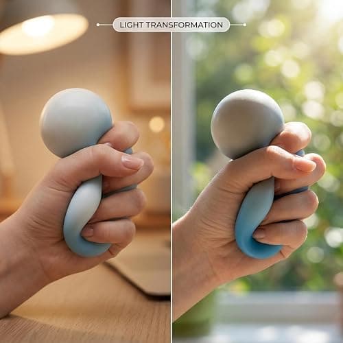 Giant Dough Balls Cylinder Color-Changing Stress Balls Soft Slow Rising Squishy Squeeze Ball - It Changes Color in Sunlight Pink thumbnail 3