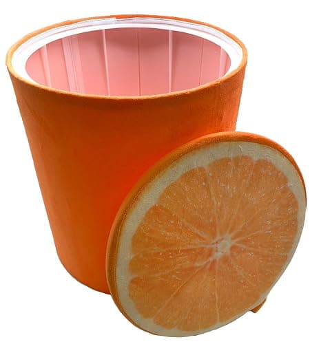 Storl Organizer Storage Stool for Toy and Cloth and Kids Stool (Orange, 12Wx13H) thumbnail 3
