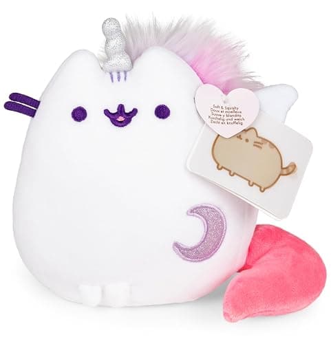 GUND Pusheen Super Pusheenicorn Extra Squishy Squisheen Cat Stuffed Animal Plush, White, 6” - Image 1