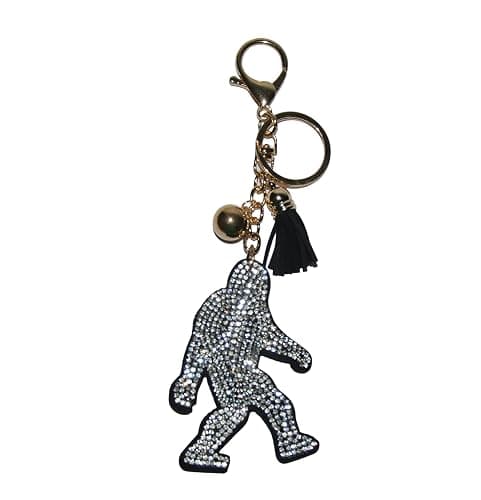Popfizzy Rhinestone Bigfoot Keychain for Women, Bling Sasquatch Purse Charm for Handbags, Backpack Key Fob, Sparkle Bag Charm - Image 1