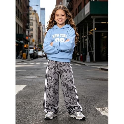 Voxikodex Size 9-16 Years Girls Clothes 2Piece Hoodie Sweatshirt & Wide Leg Pants Teen Girls Fall Winter Outfits Set thumbnail 2