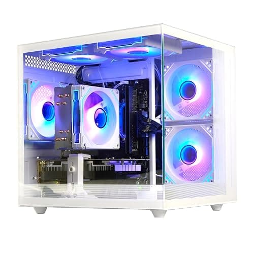 suevery Pre Built Gaming PC Ryzen 5 5500 3.6GHz,(6Core 12Threads Up to 4.2G),Radeon RX6500XT 4G,DDR4 16G Nvme 512G SSD,WiFi 6 Tower Desktop Computer for Home and Office - Image 1