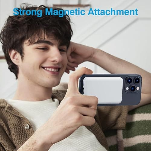 AOGUERBE for Magsafe Portable Charger, 10000mAh Magnetic Power Bank PD 22.5W Fast Charging Wireless Battery Pack with LED Display for iPhone 17/16/15/14/13/12 Series-White thumbnail 6
