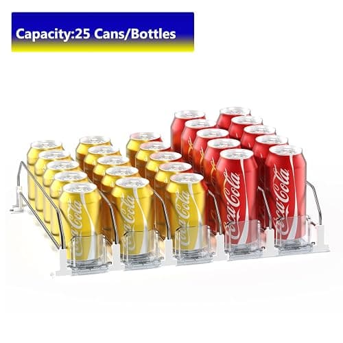 AMLLLC Drink Dispenser for Fridge,Automatic Pusher Glide Soda Can Dispenser for Refrigerator and Adjustable Width - Storage 25 Cans thumbnail 5