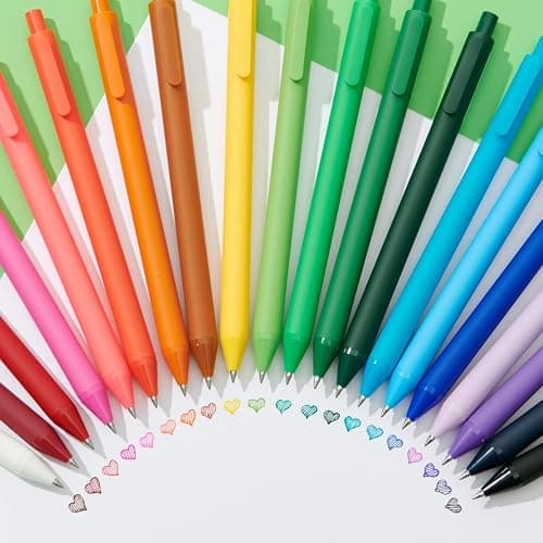 Kaco PURE Gel Pens Assorted Color Ink 20 Pieces 0.7mm, Medium Point, Aesthetic Cute Stationery Pens for Journaling Note Taking Pens thumbnail 2